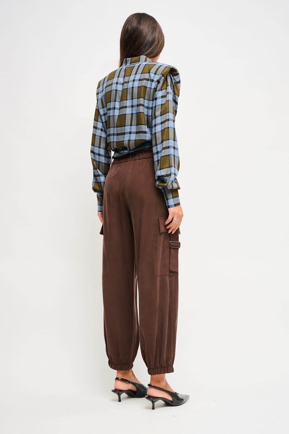 Pantaloni Cargo In Viscosa Con Cintura Maryley