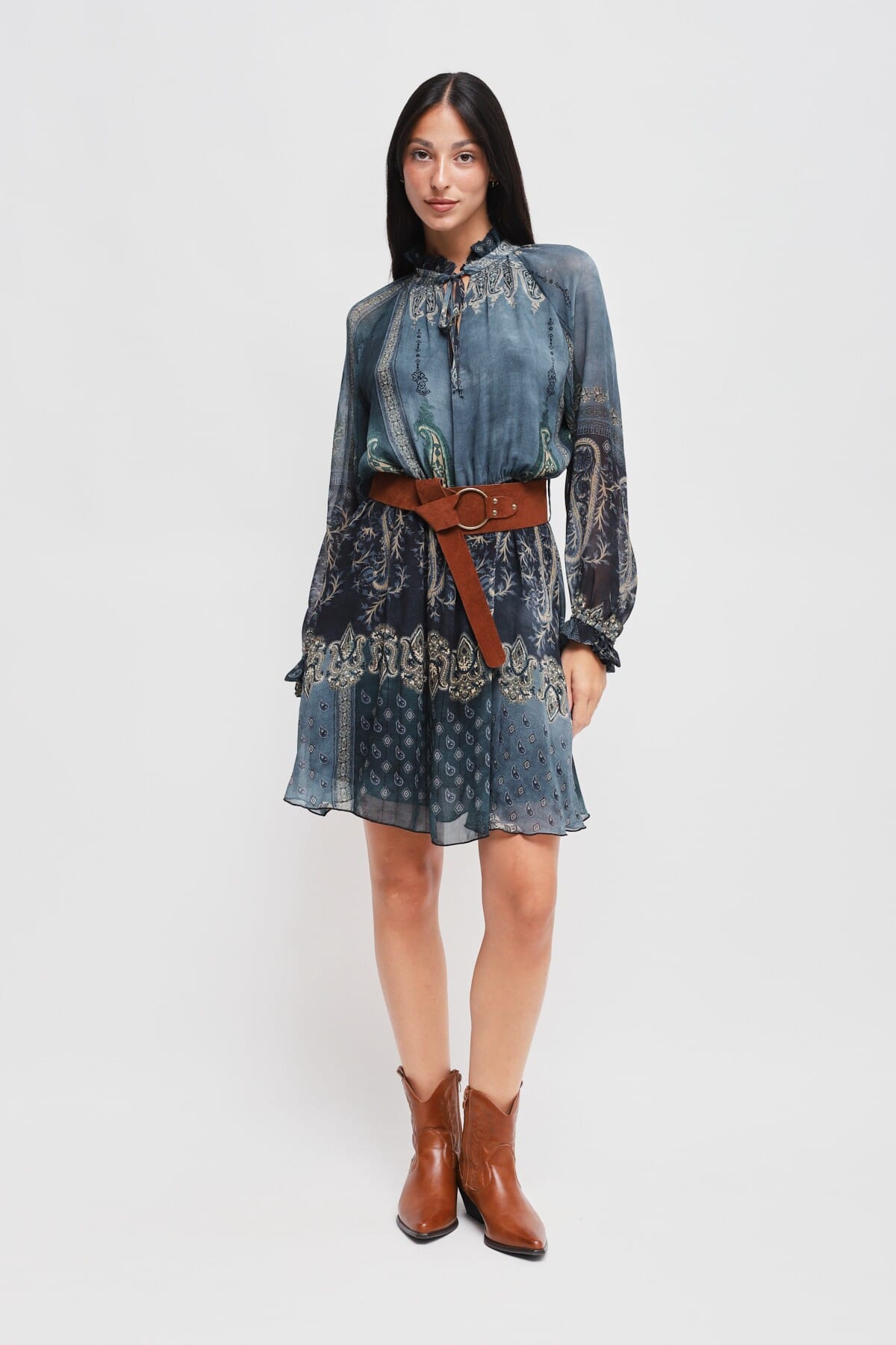 Abito Corto A Fantasia In Viscosa Maryley