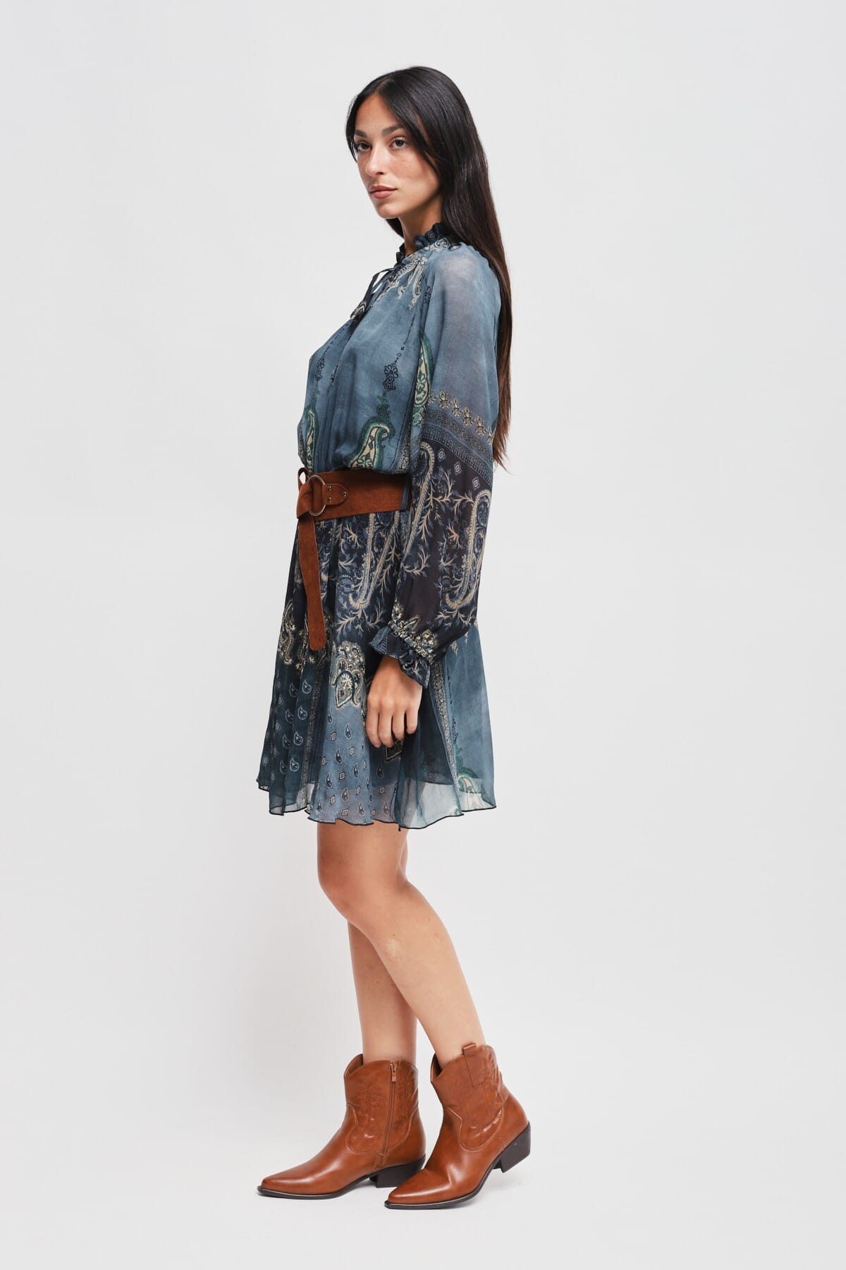 Abito Corto A Fantasia In Viscosa Maryley