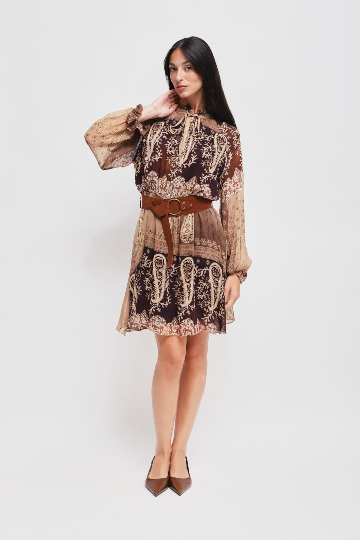 Abito Corto A Fantasia In Viscosa Maryley