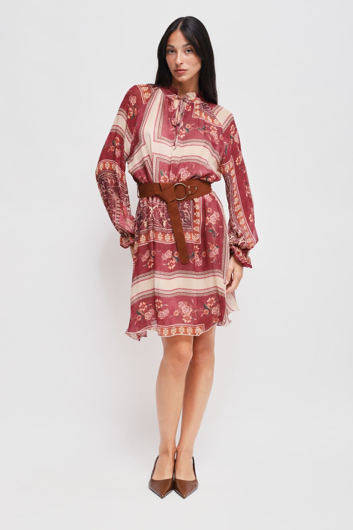 Abito Corto A Fantasia In Viscosa Maryley