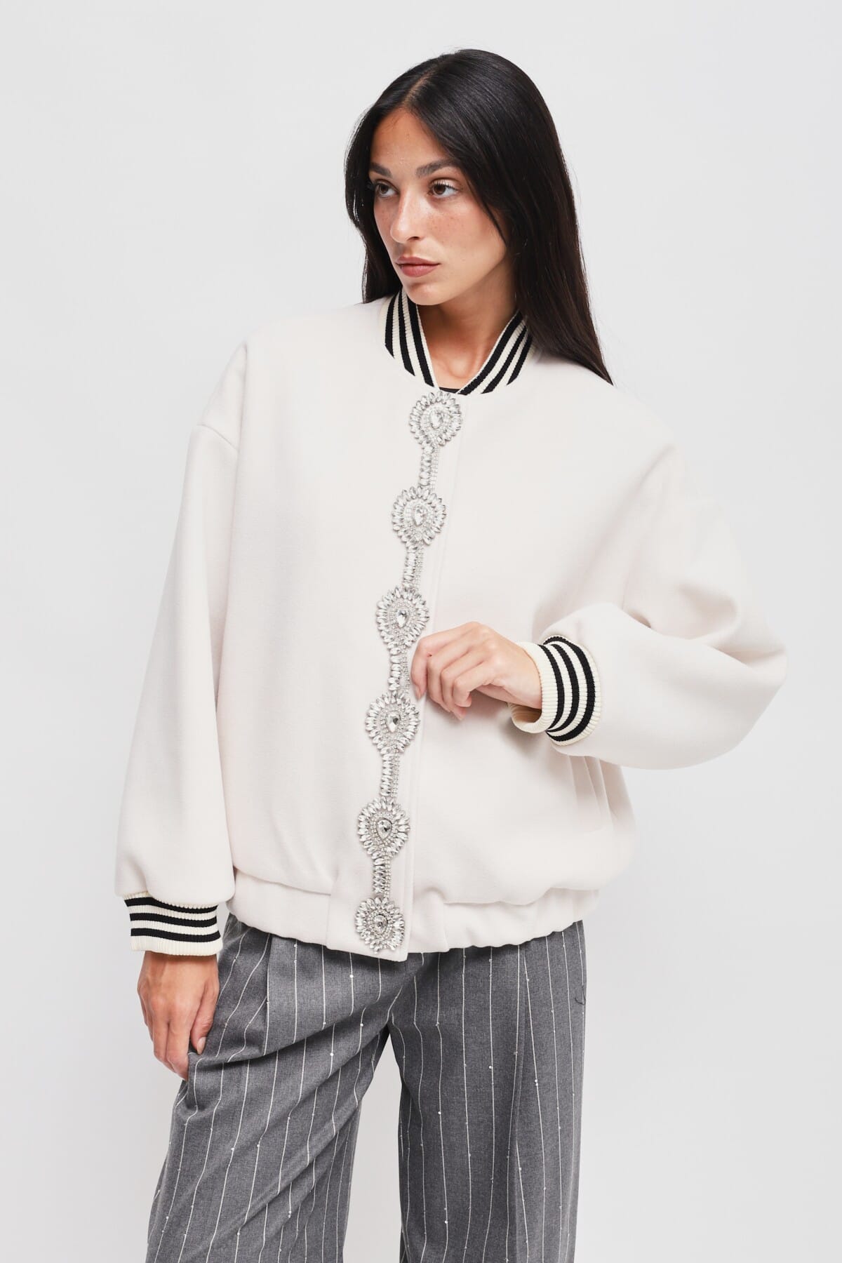 Bomber Con Dettaglio Gioiello Maryley