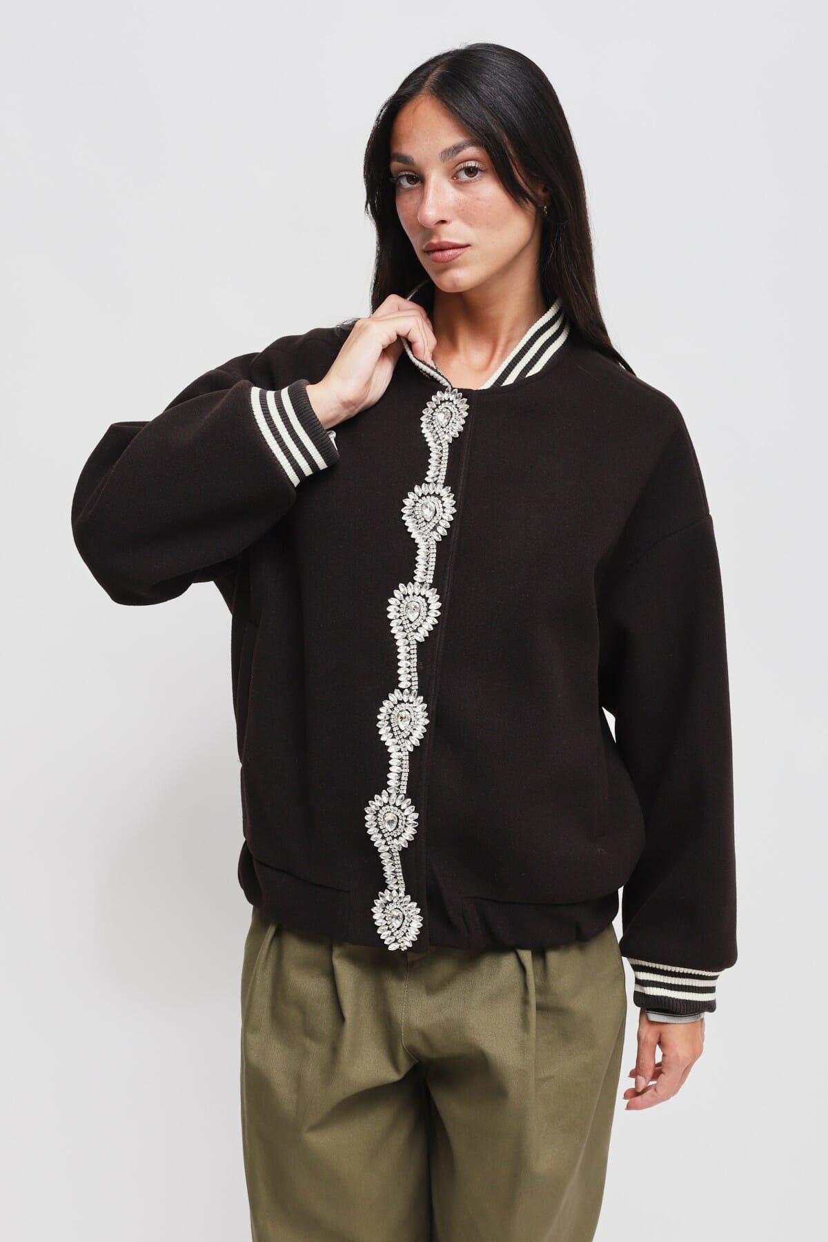 Bomber Con Dettaglio Gioiello Maryley