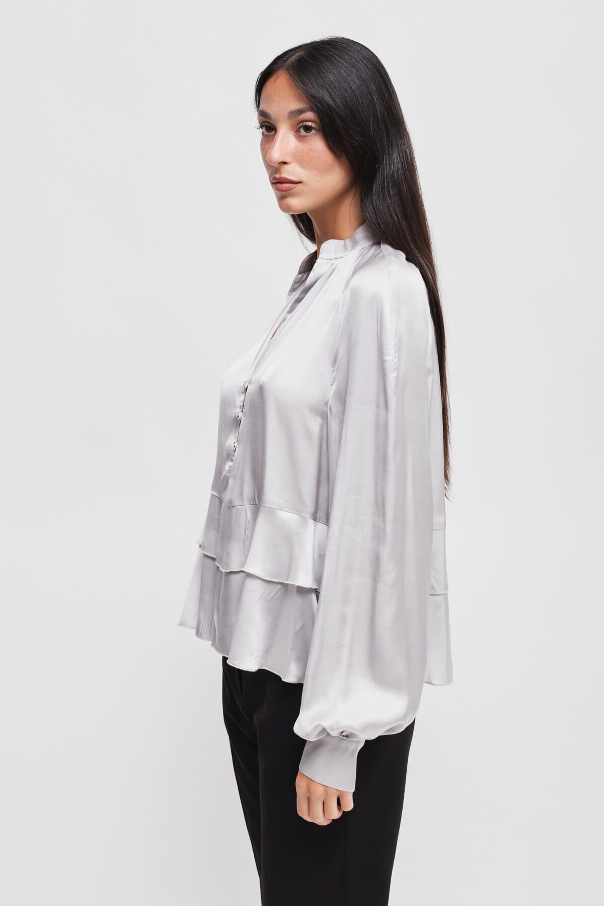 Blusa In Viscosa Con Balze Maryley