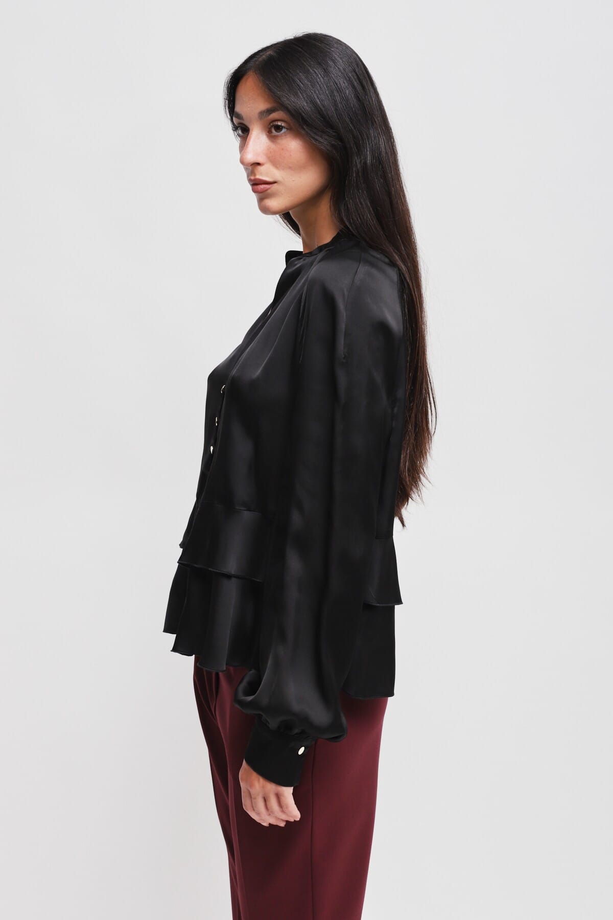 Blusa In Viscosa Con Balze Maryley
