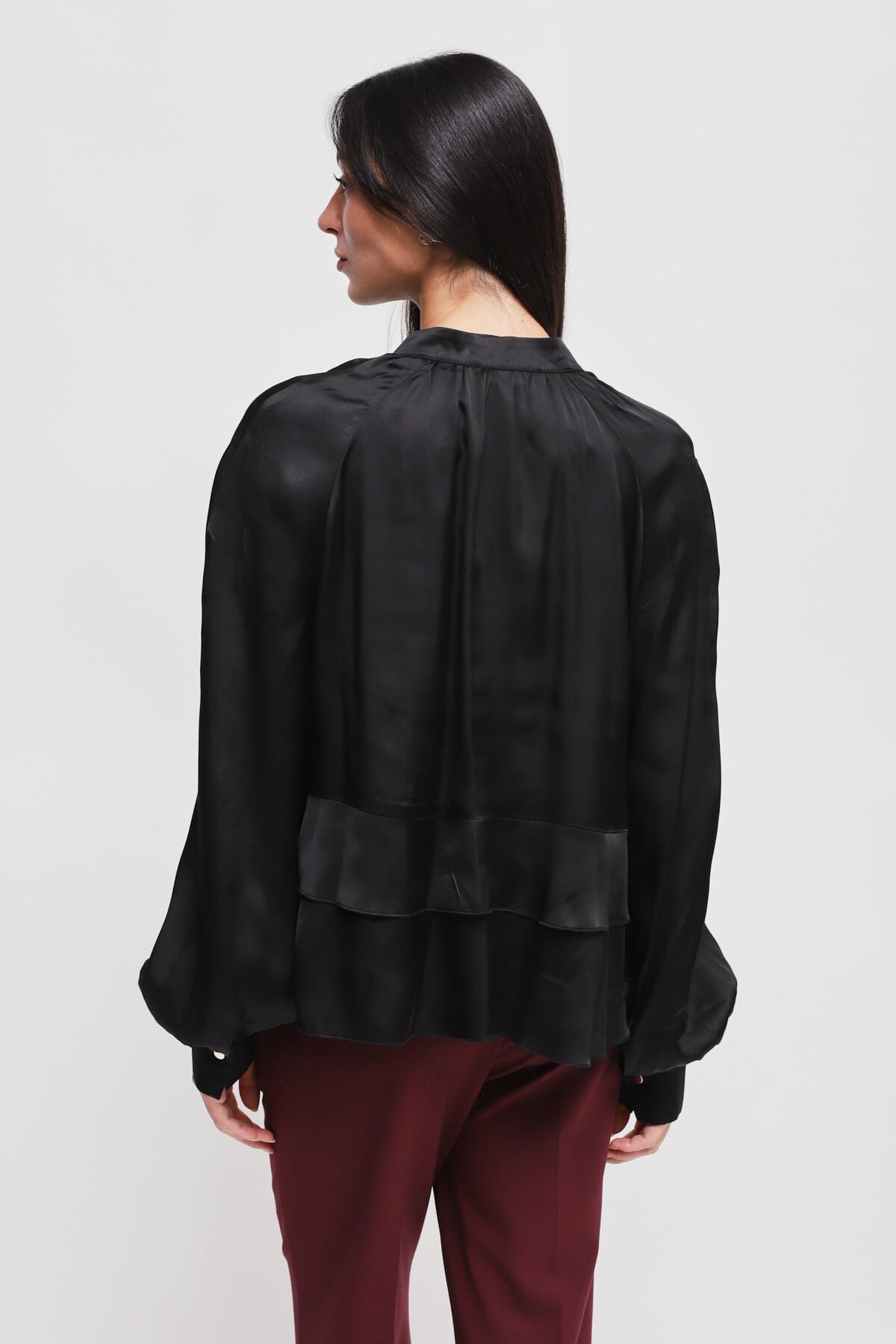 Blusa In Viscosa Con Balze Maryley