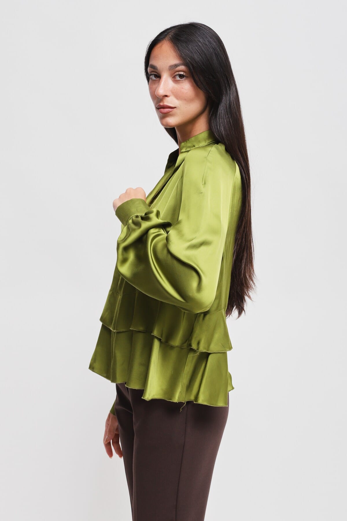 Blusa In Viscosa Con Balze Maryley