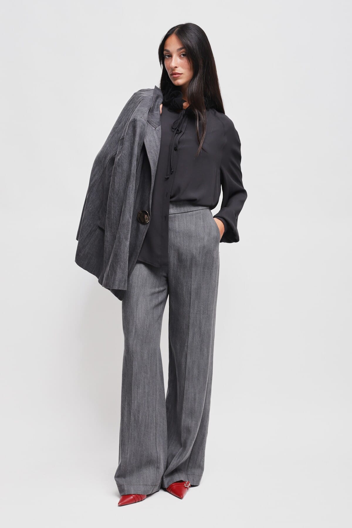 Camicia In Viscosa Con Colletto Vittoriano Maryley