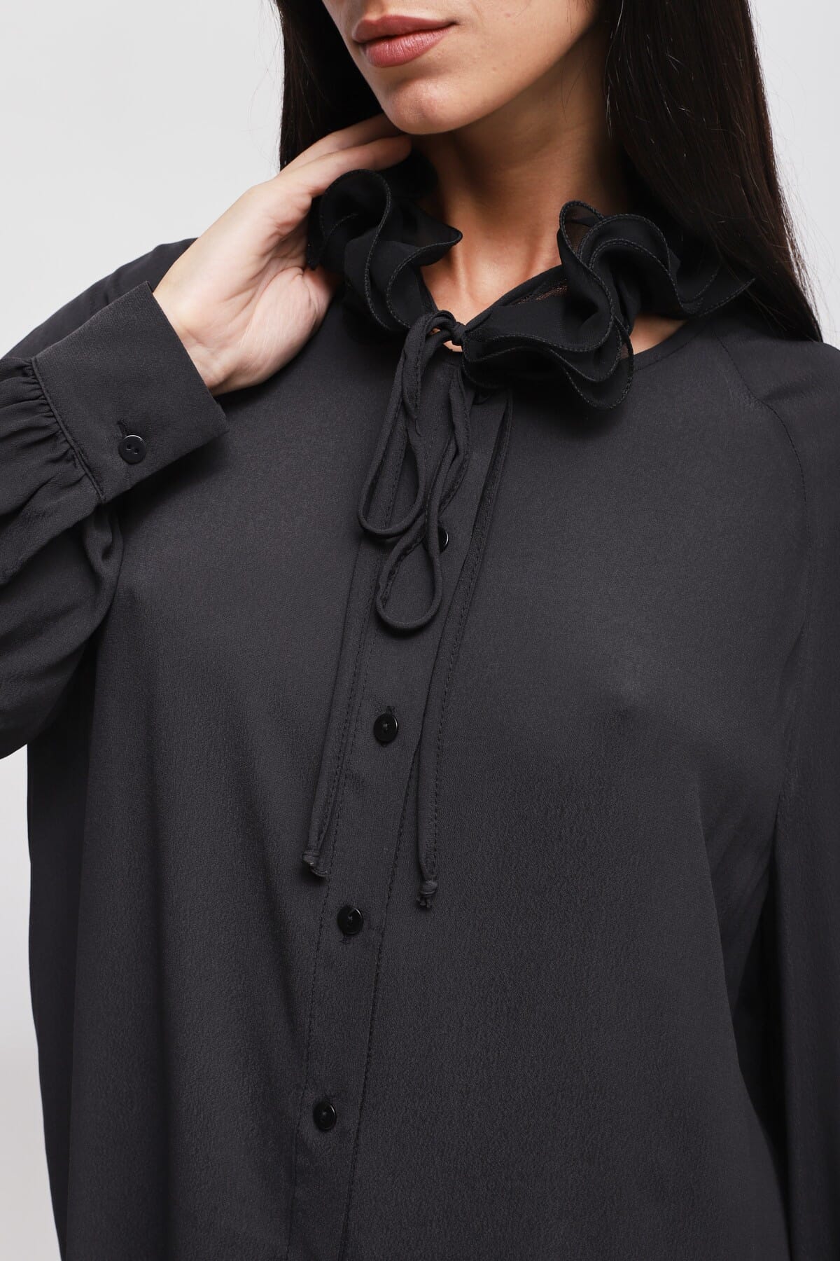 Camicia In Viscosa Con Colletto Vittoriano Maryley