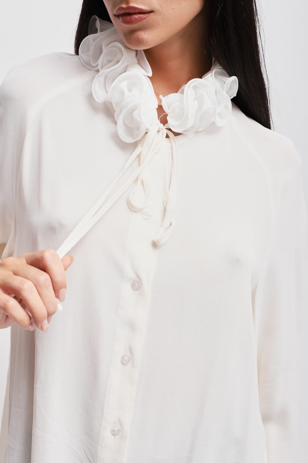 Camicia In Viscosa Con Colletto Vittoriano Maryley