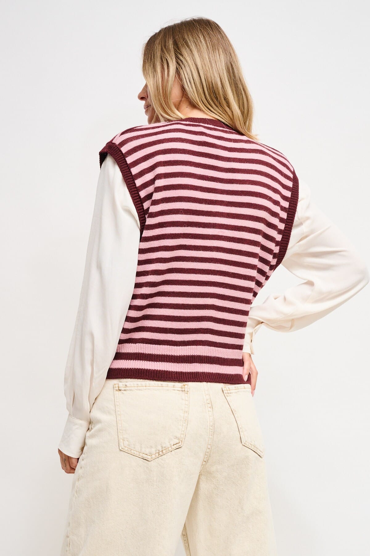 Gilet en maille rayée Maryley