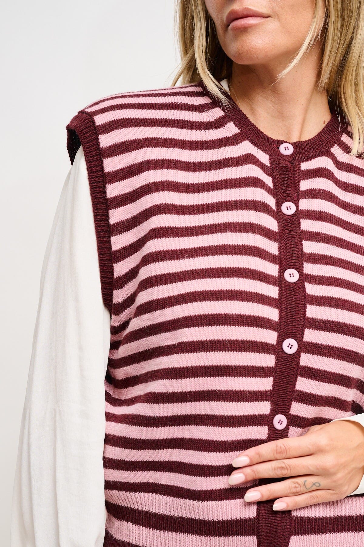 Gilet en maille rayée Maryley