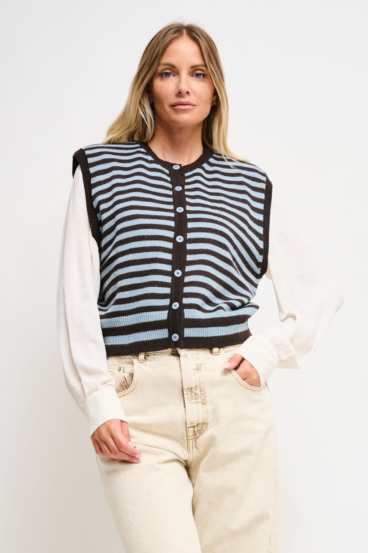 Gilet en maille rayée Maryley