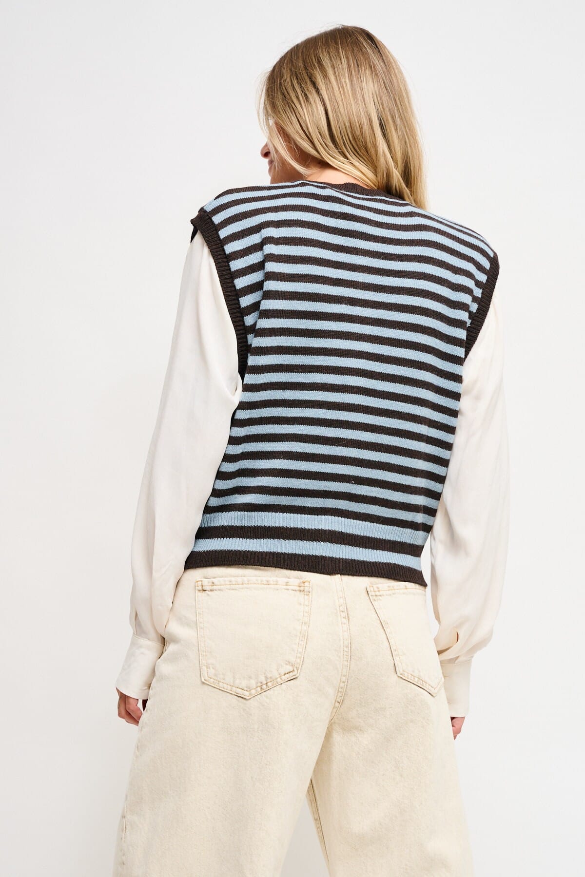 Gilet en maille rayée Maryley