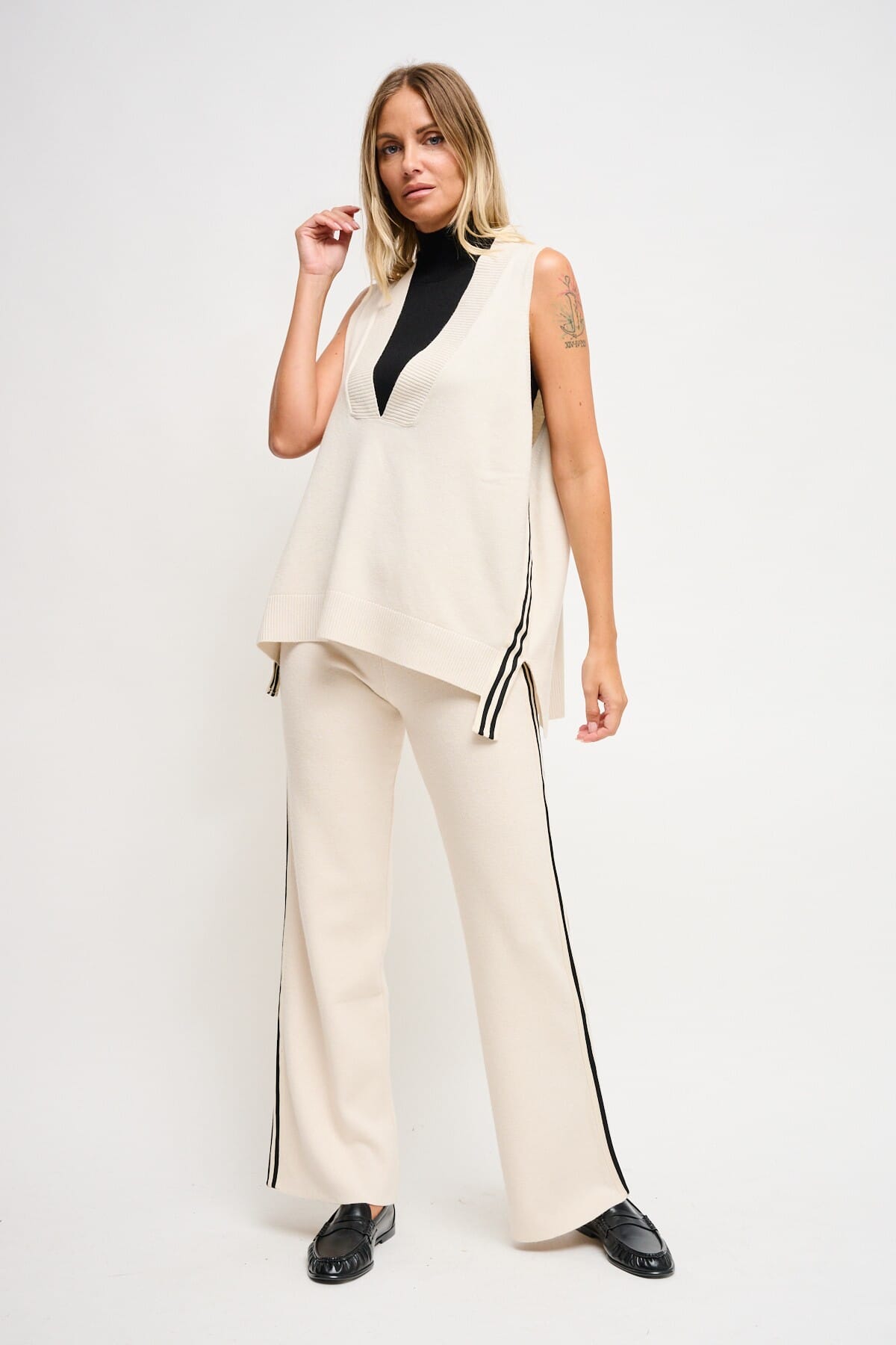 Gilet In Maglia Con Bande Laterali Maryley