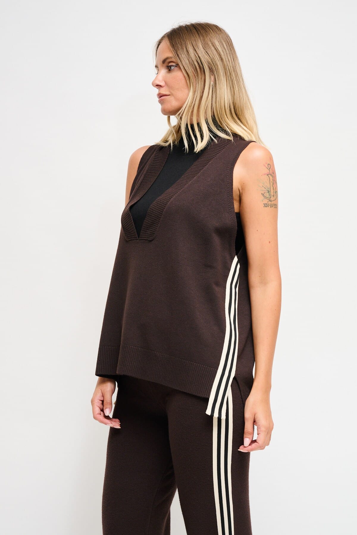 Gilet In Maglia Con Bande Laterali Maryley