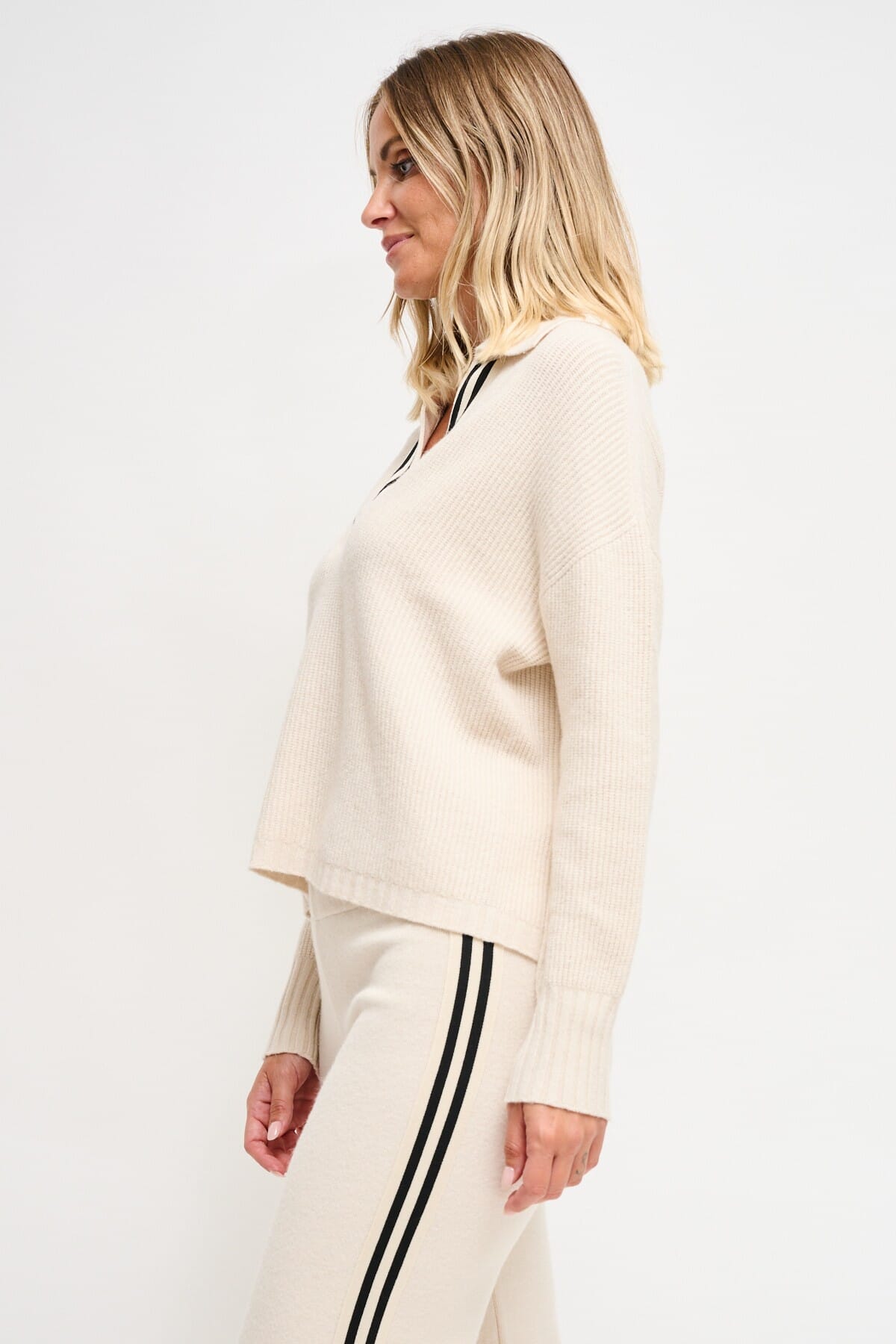 Polo en maille Maryley avec bande latérale