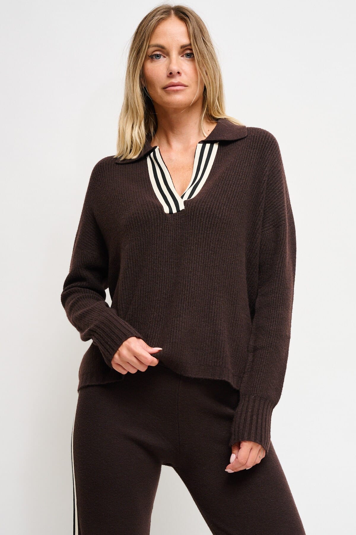 Polo en maille Maryley avec bande latérale