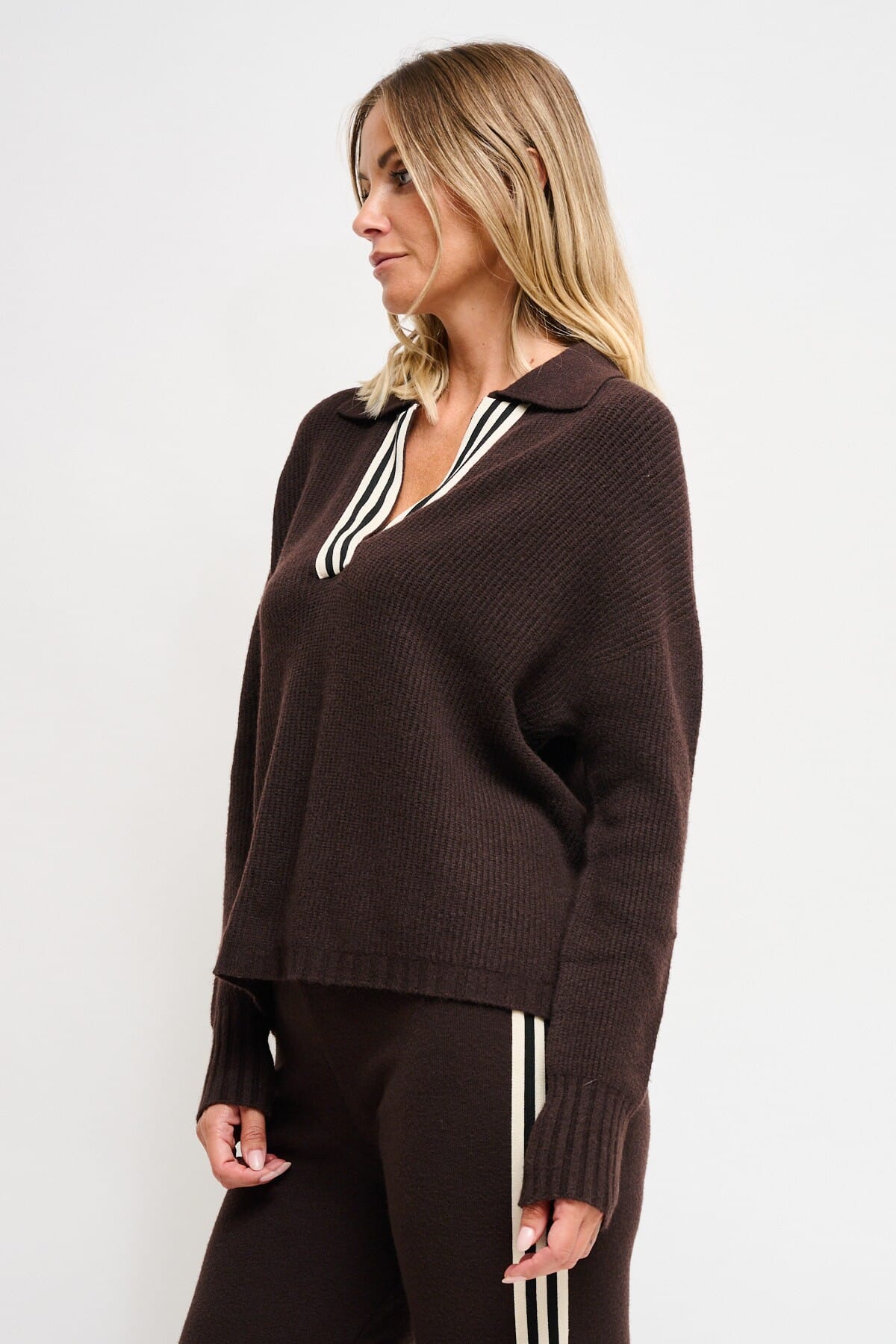 Polo en maille Maryley avec bande latérale