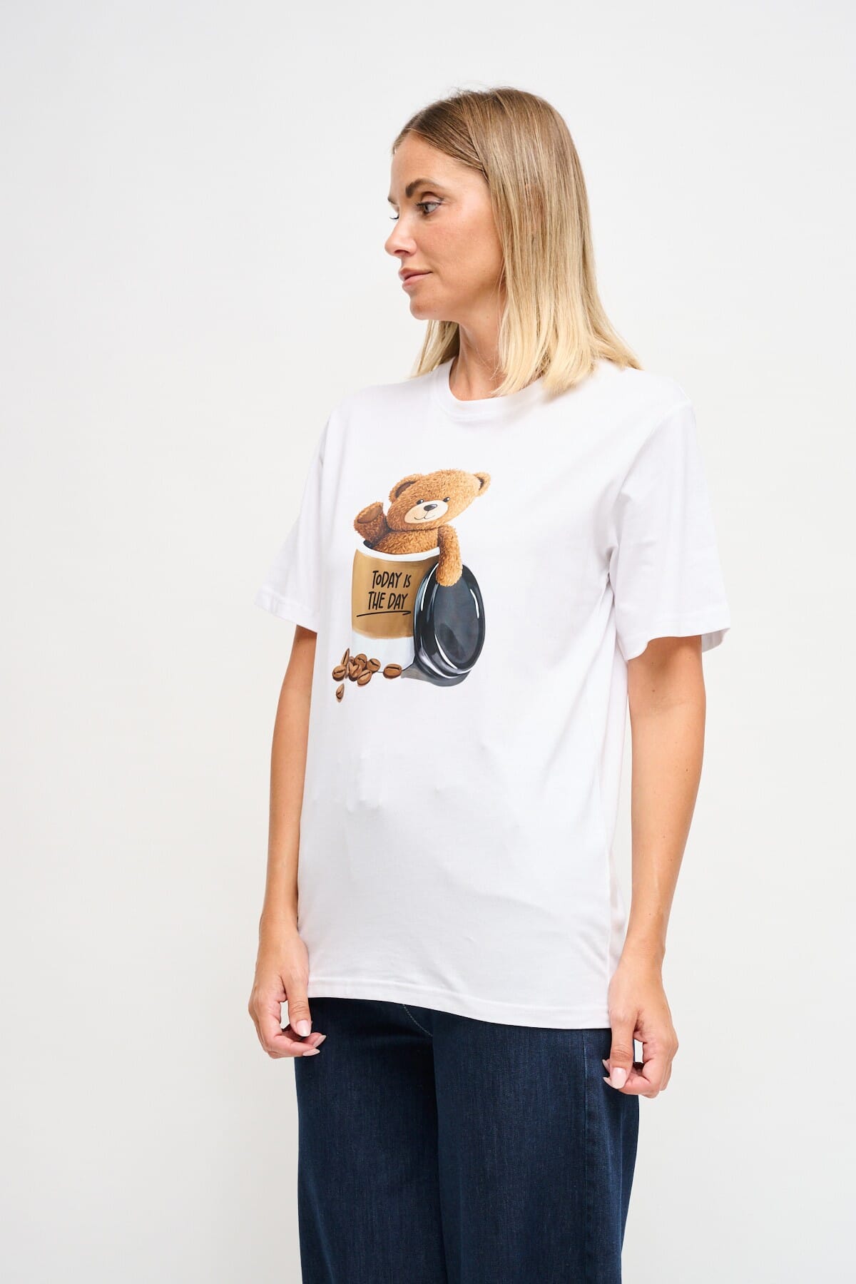 Maryley Coffee Bear Print T-Shirt