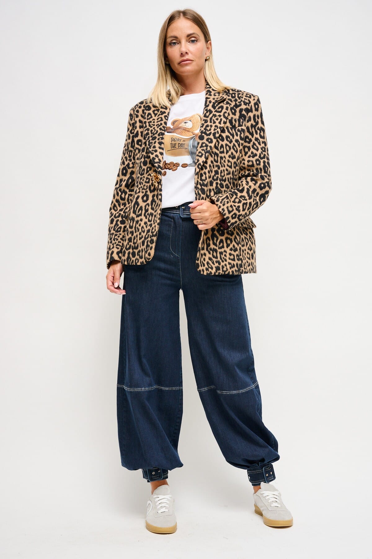 Maryley Coffee Bear Print T-Shirt