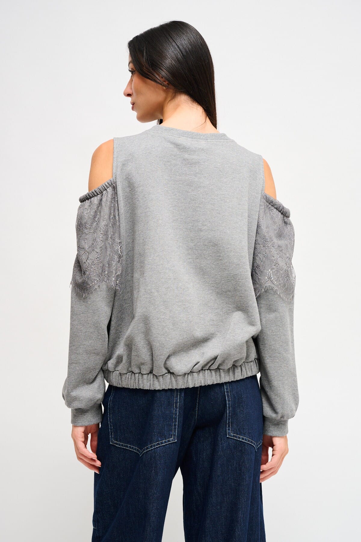 Sweatshirt en coton Maryley avec épaules nues