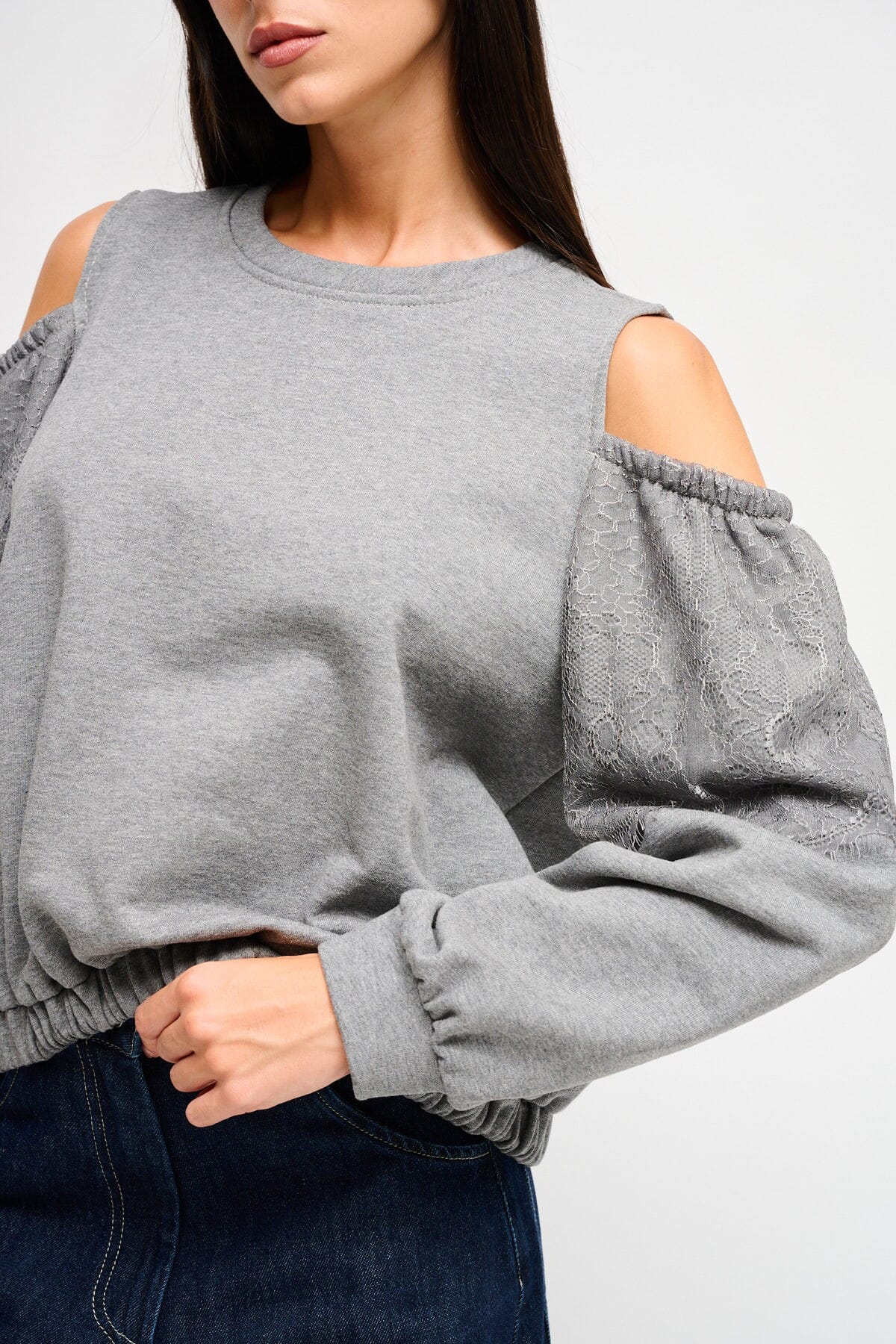 Sweatshirt en coton Maryley avec épaules nues