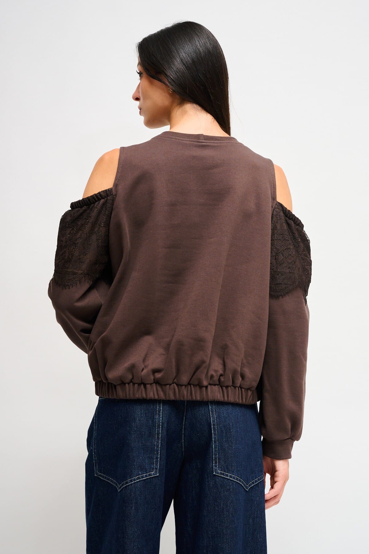 Sweatshirt en coton Maryley avec épaules nues