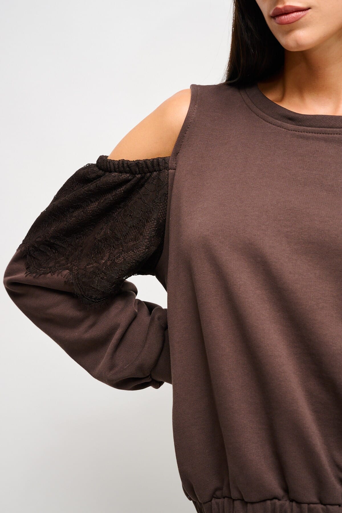 Sweatshirt en coton Maryley avec épaules nues