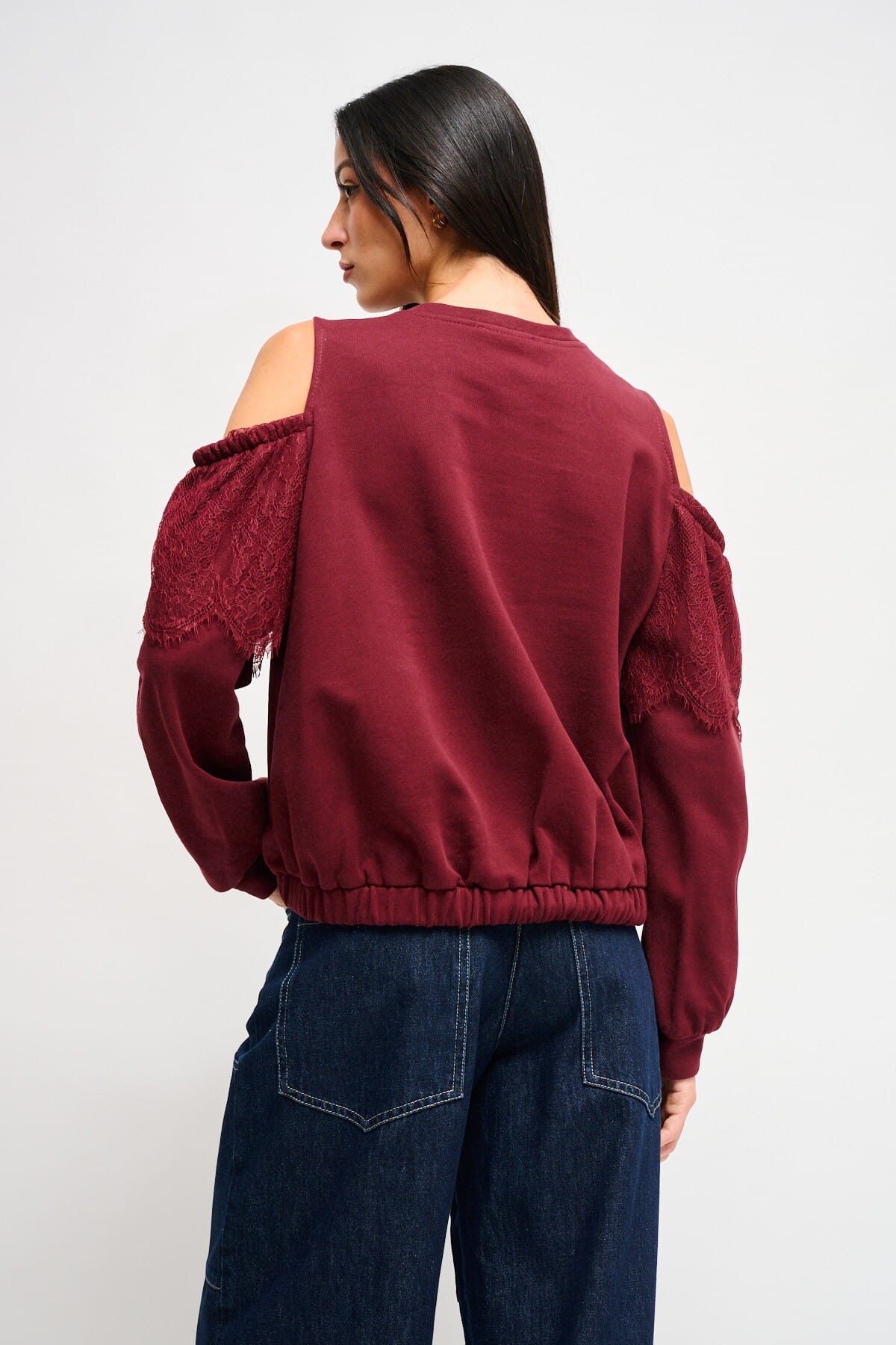 Sweatshirt en coton Maryley avec épaules nues