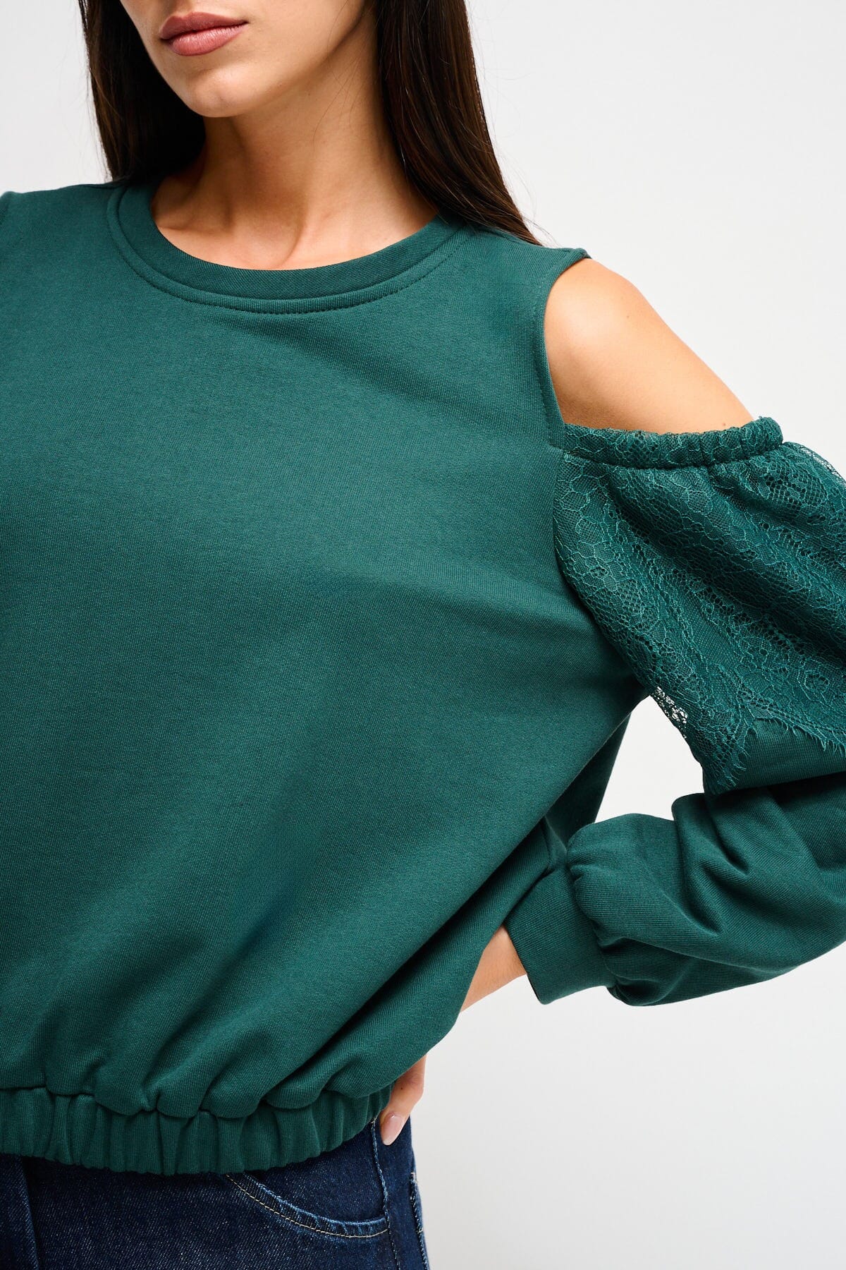 Sweatshirt en coton Maryley avec épaules nues