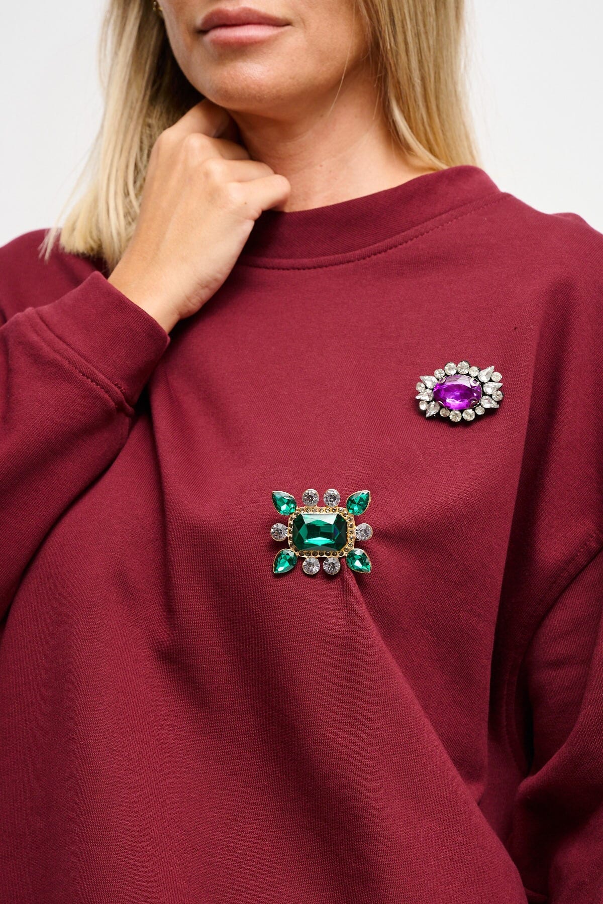 Sweatshirt en coton avec épingles à bijoux Maryley