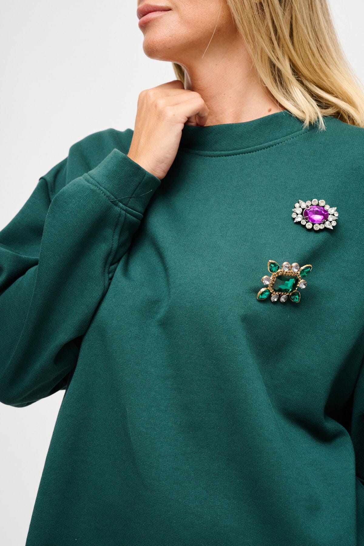 Sweatshirt en coton avec épingles à bijoux Maryley