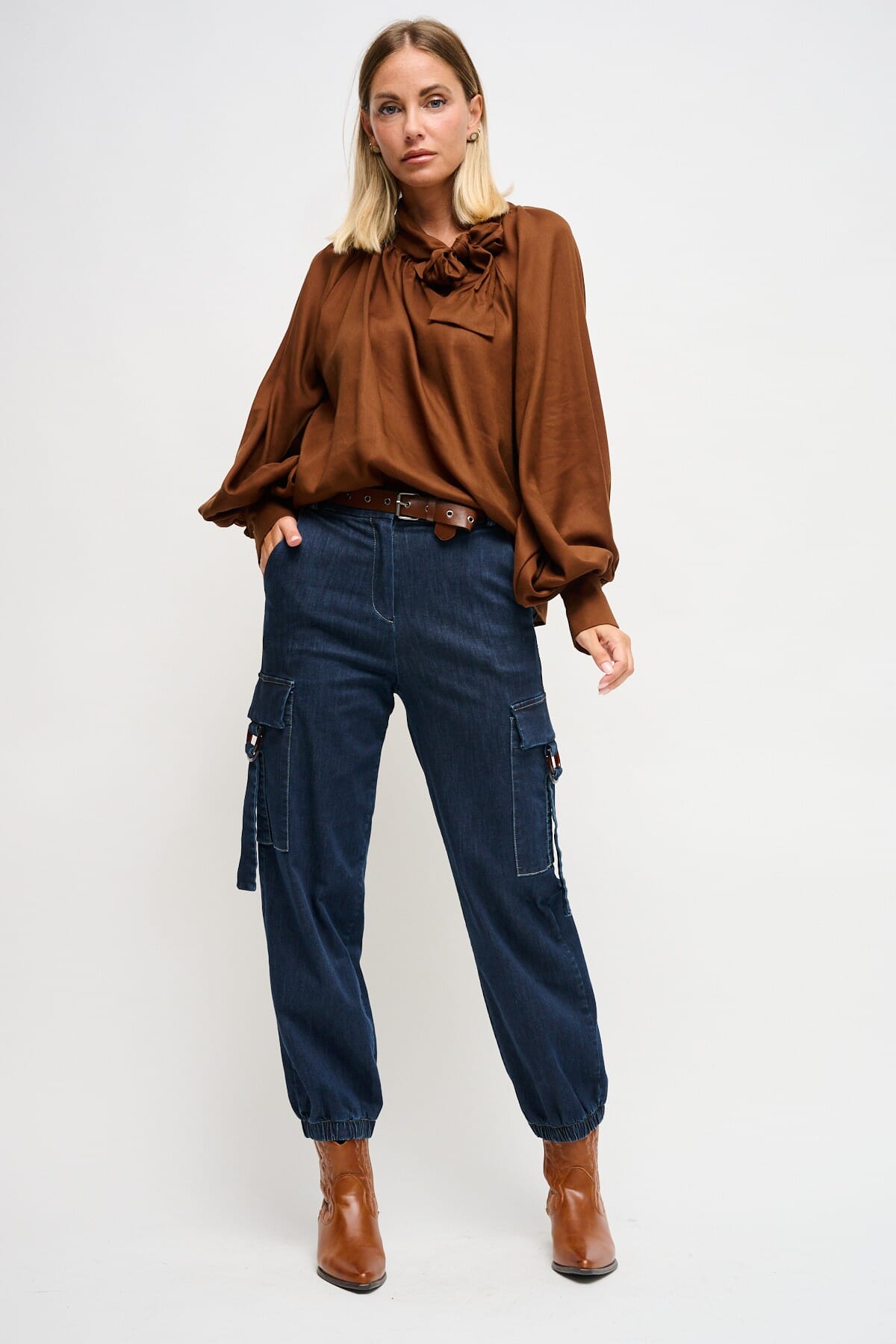 Jeans Cargo Con Cintura Maryley