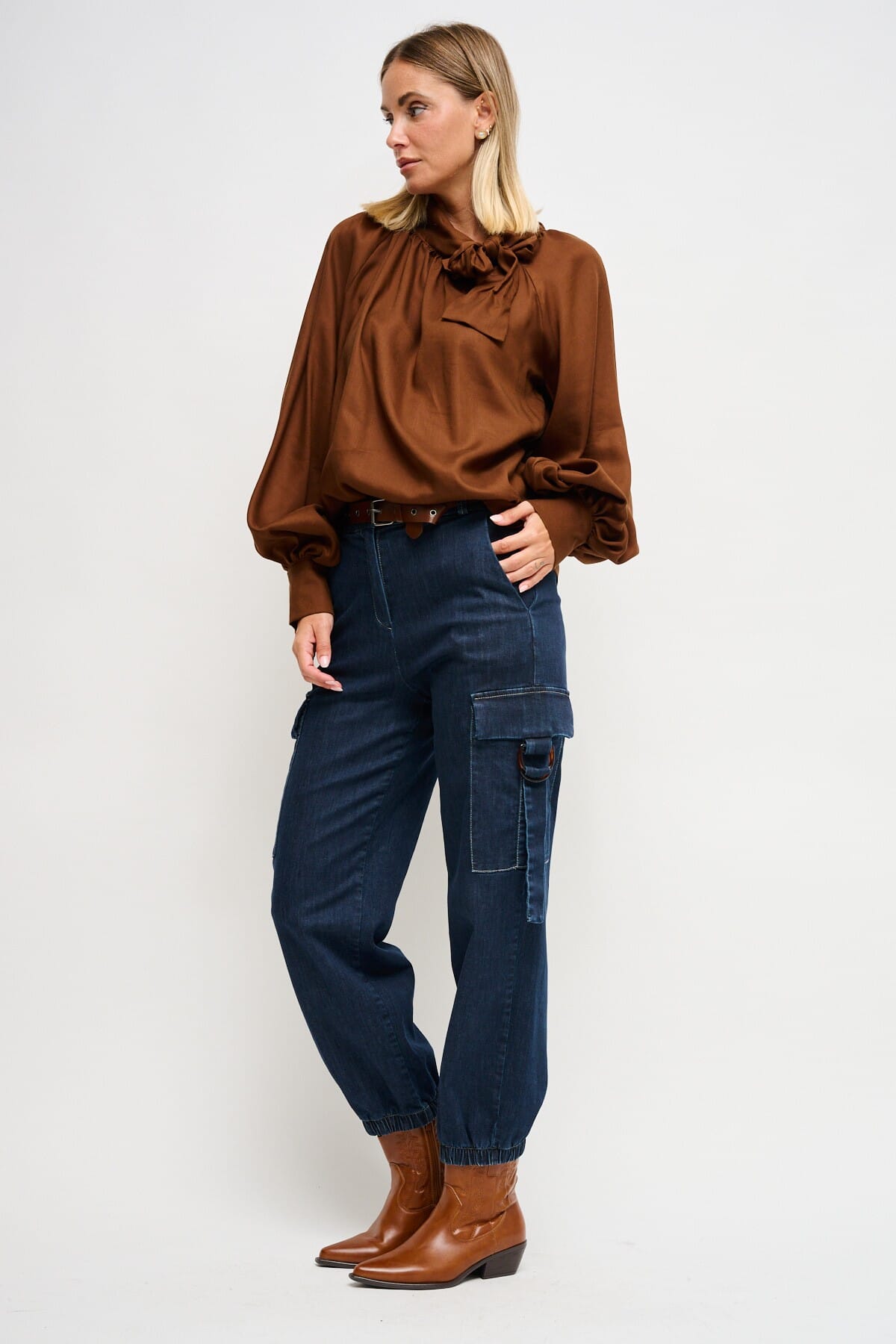 Jeans Cargo Con Cintura Maryley