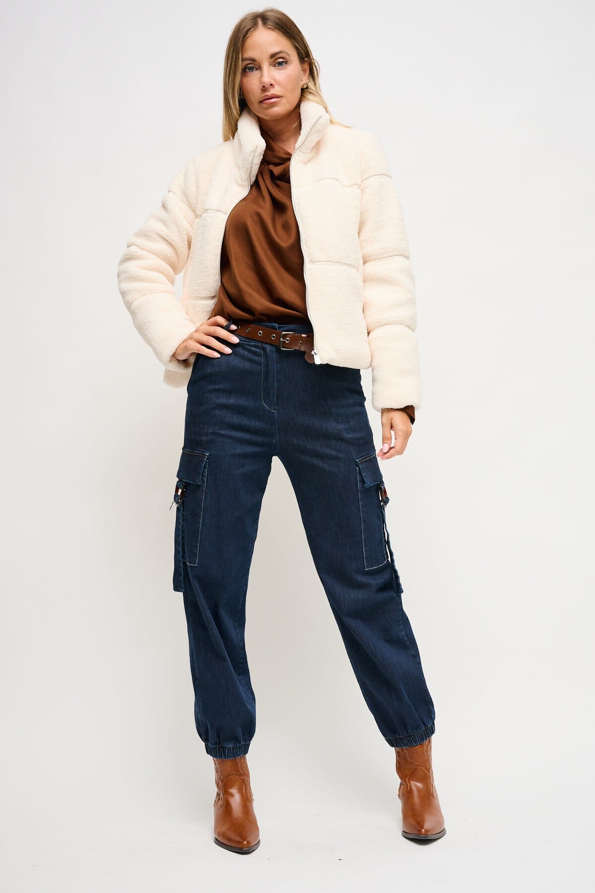 Jeans Cargo Con Cintura Maryley