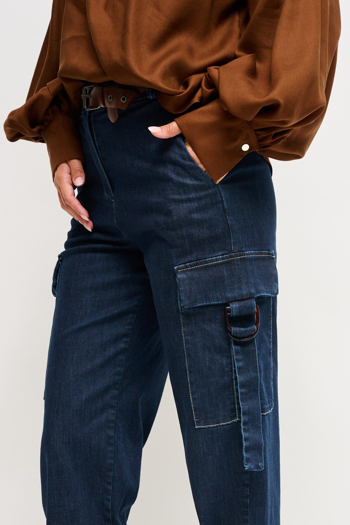 Jeans Cargo Con Cintura Maryley