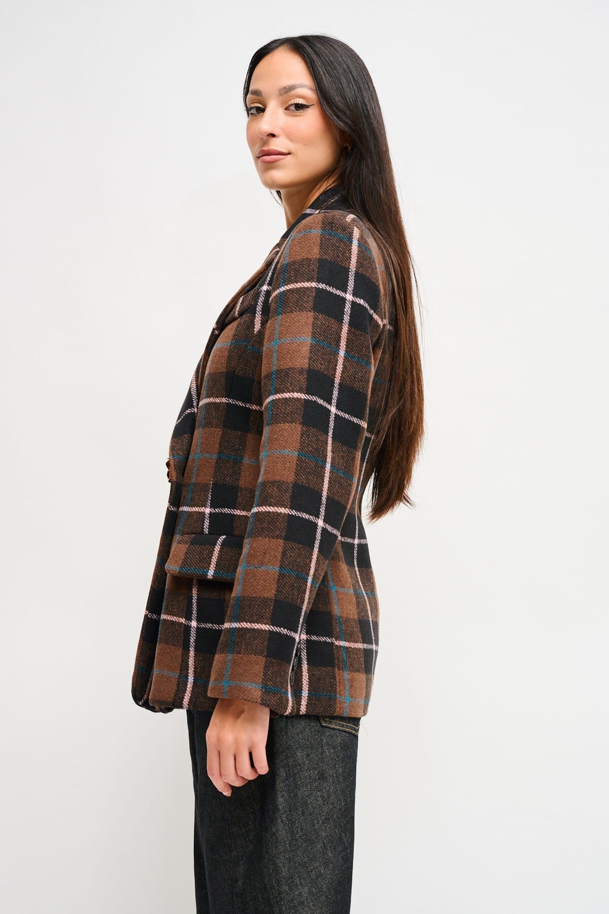 Veste en tissu à carreaux Maryley Pin