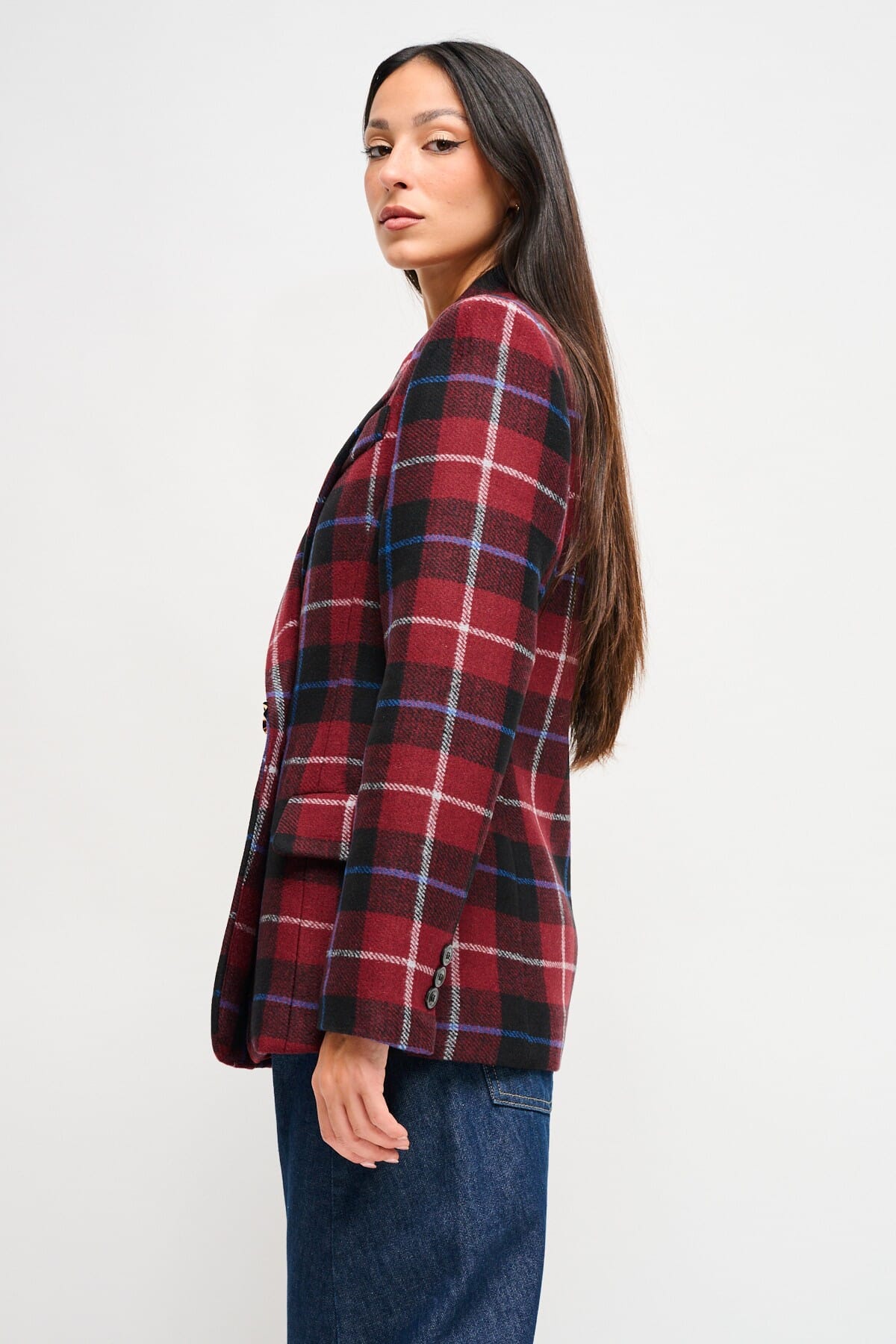 Veste en tissu à carreaux Maryley Pin