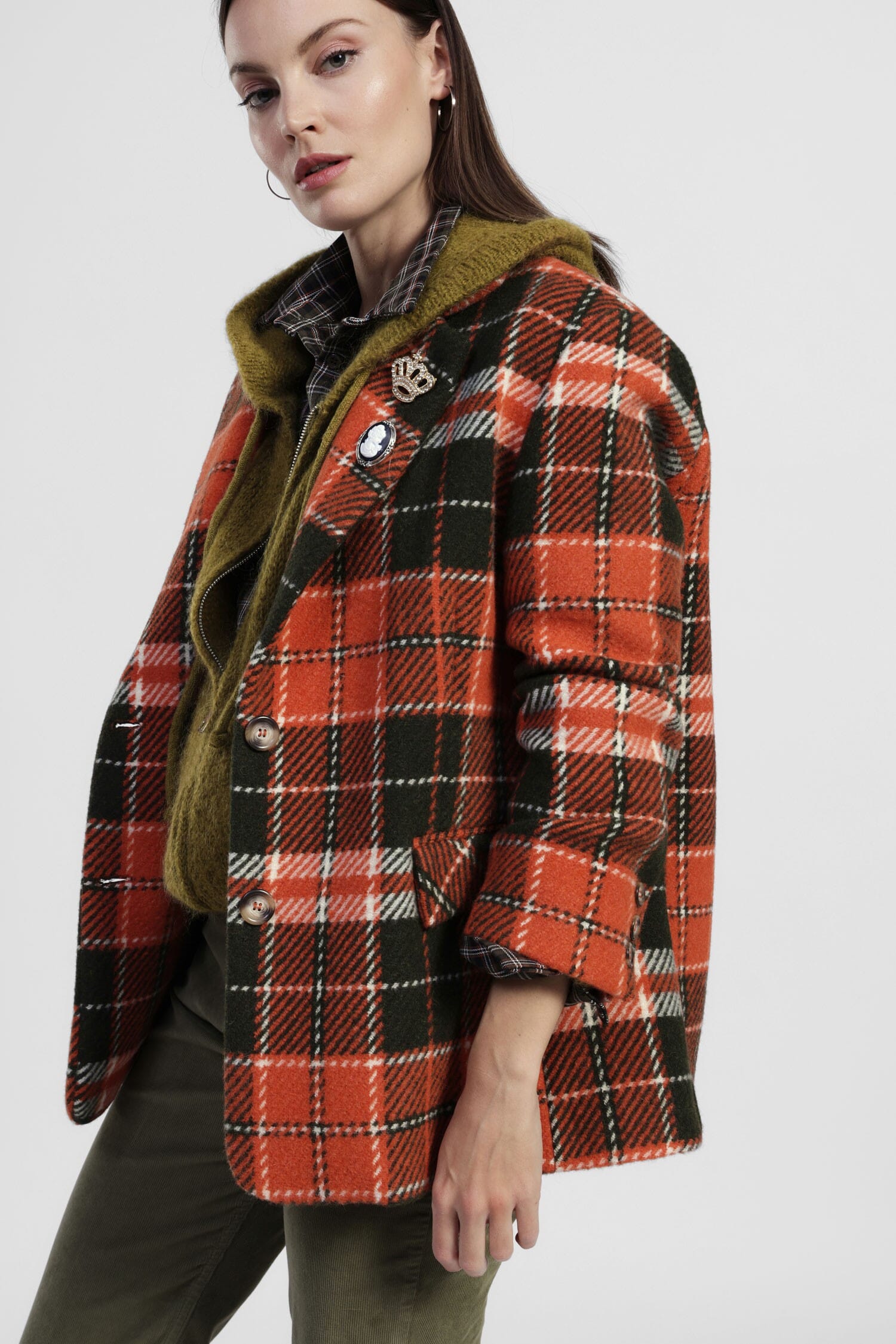 Giacca Camicia Con Motivo Quadri E Bottoni Dixie