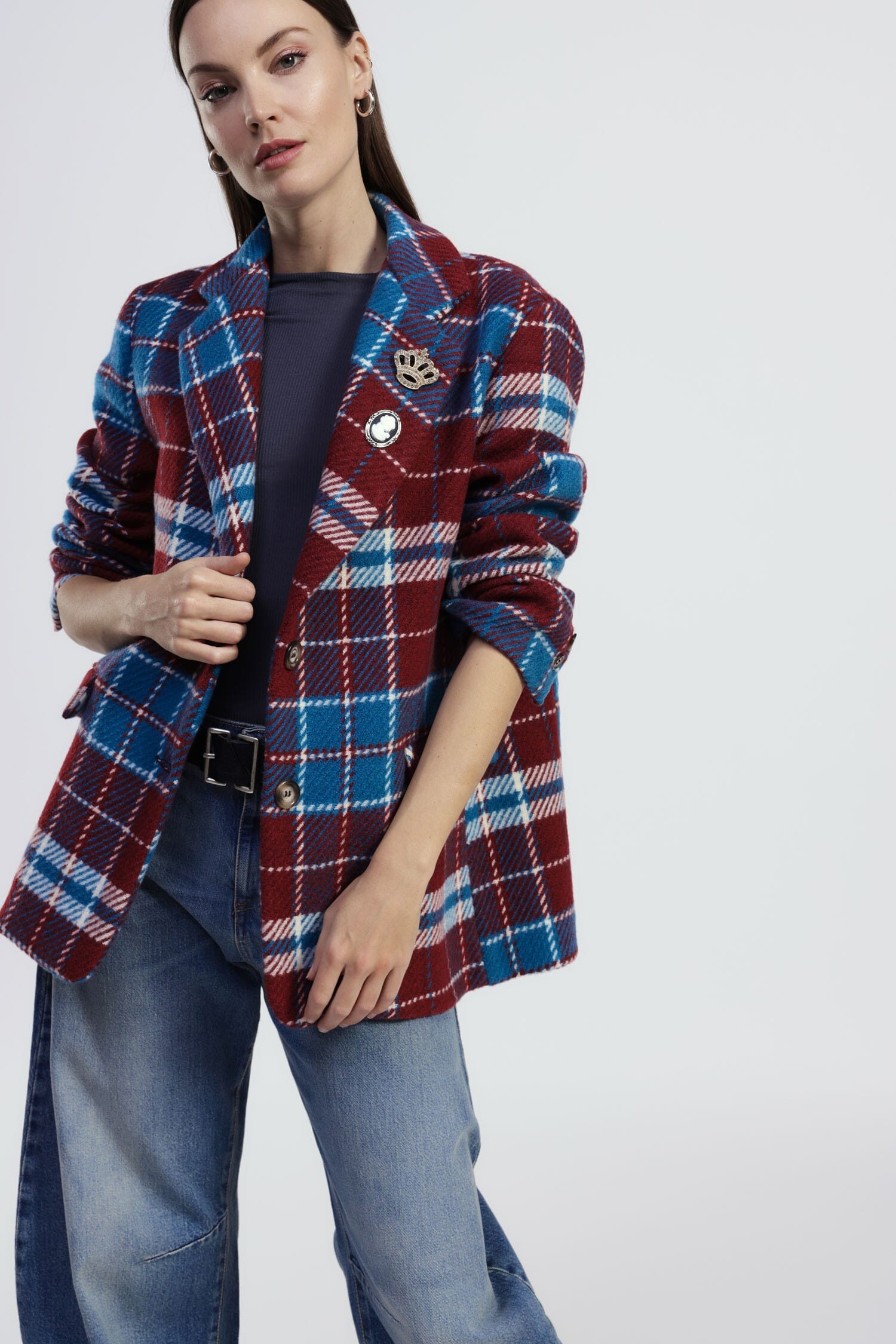 Giacca Camicia Con Motivo Quadri E Bottoni Dixie