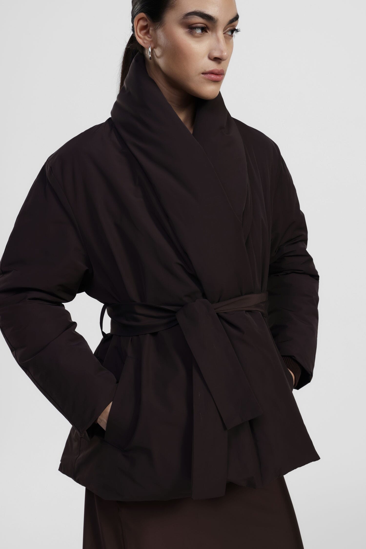 Giacca Trapuntata Con Cintura E Collo Avvolgente Dixie