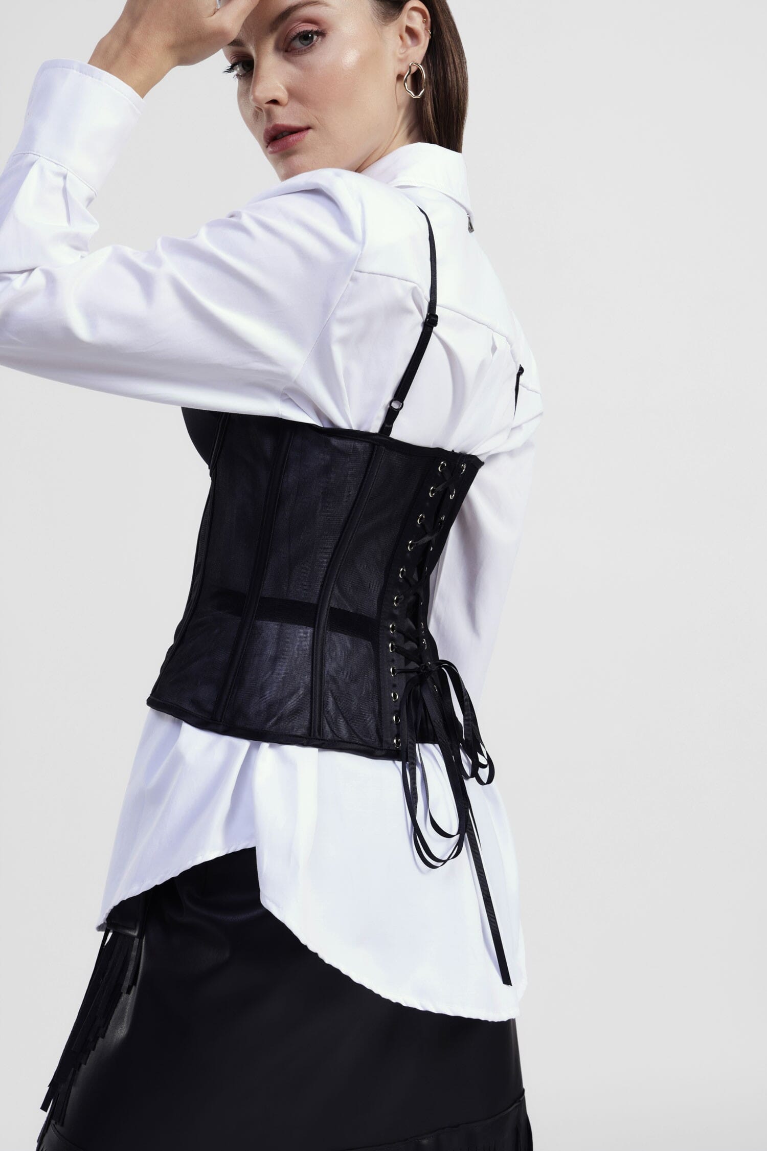 Camicia Con Bustier Trasparente E Allacciatura Sul Retro Dixie