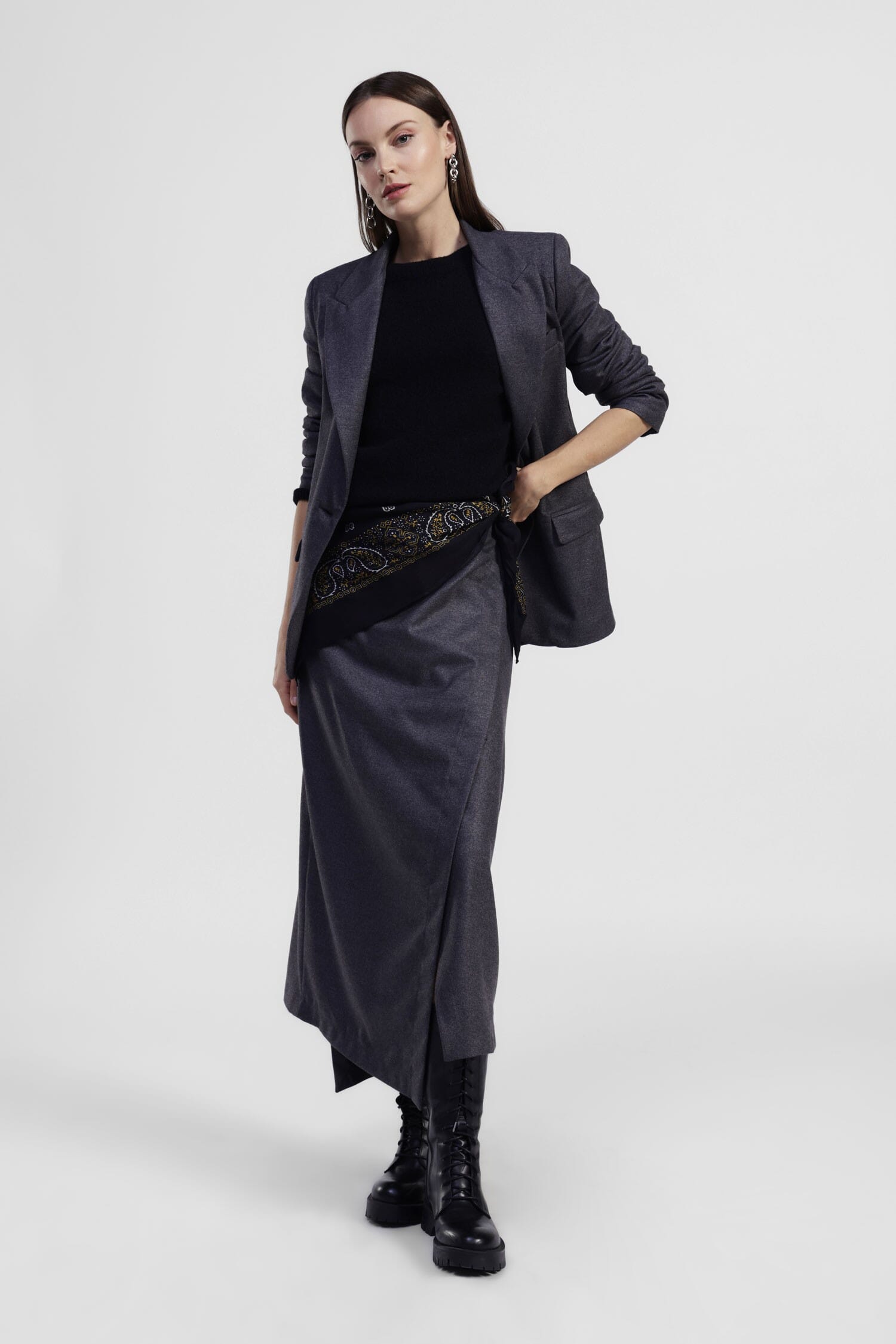 Asymmetrical Midi Skirt With Dixie Wallet Detail