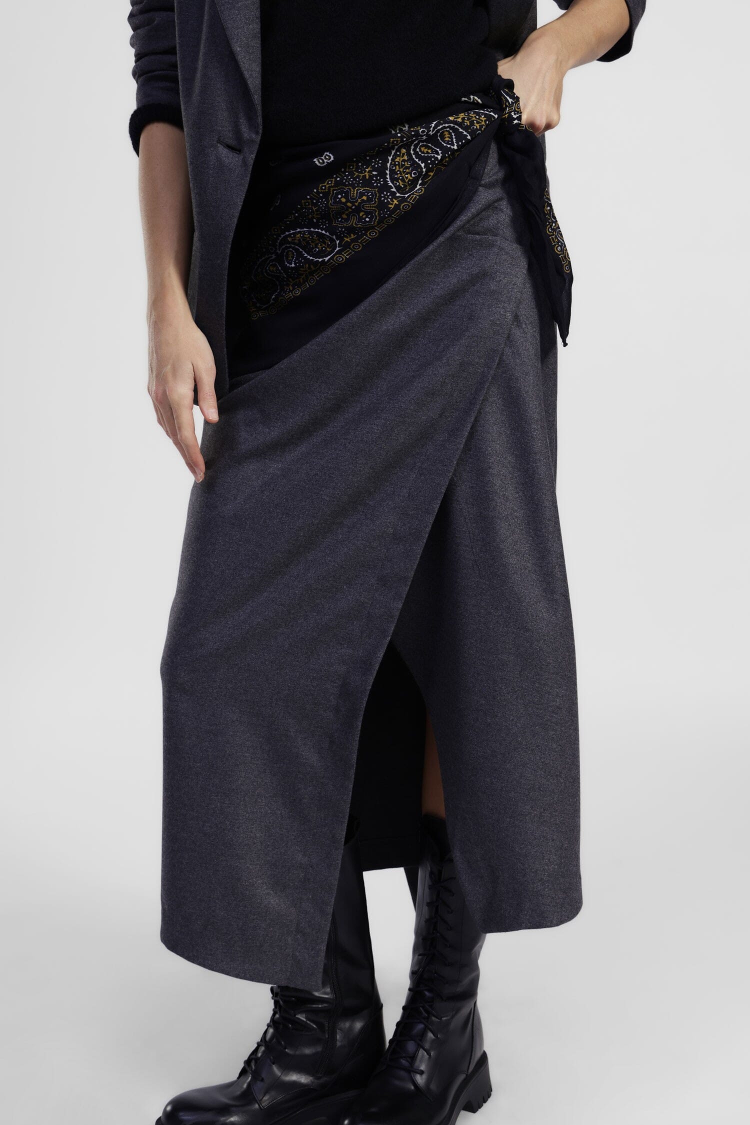 Asymmetrical Midi Skirt With Dixie Wallet Detail