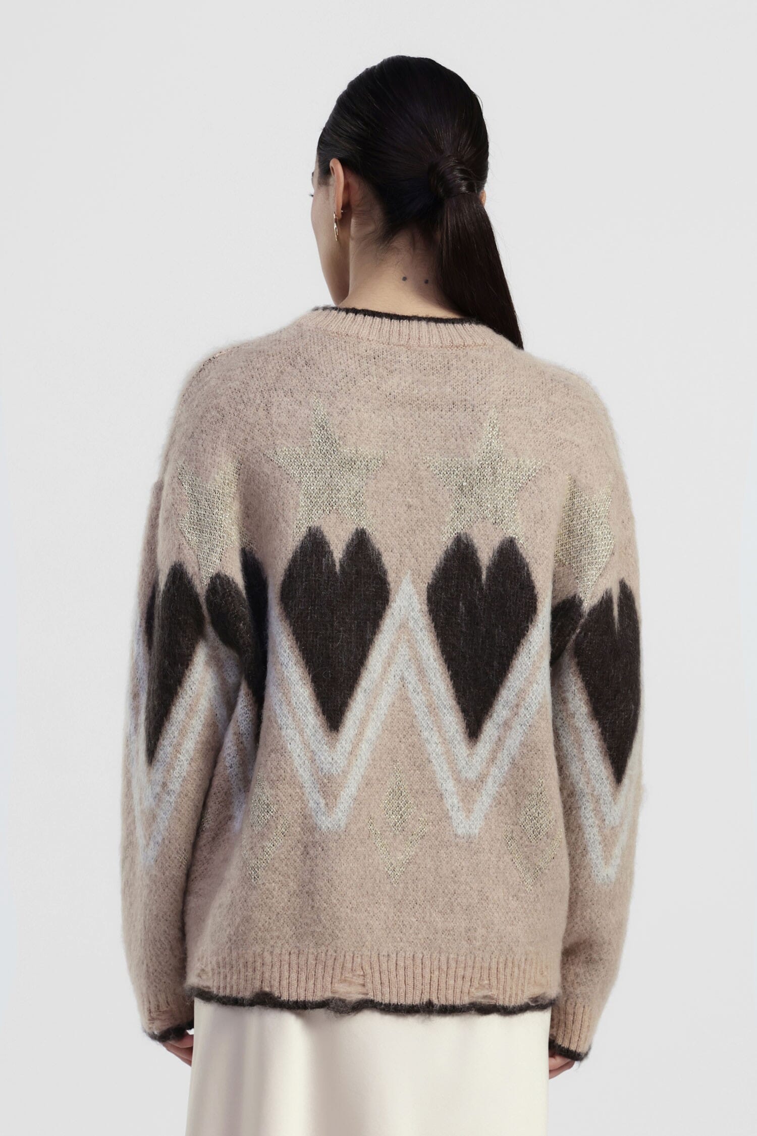 Maglione Girocollo Motivo Stelle E Zig-Zag Dixie