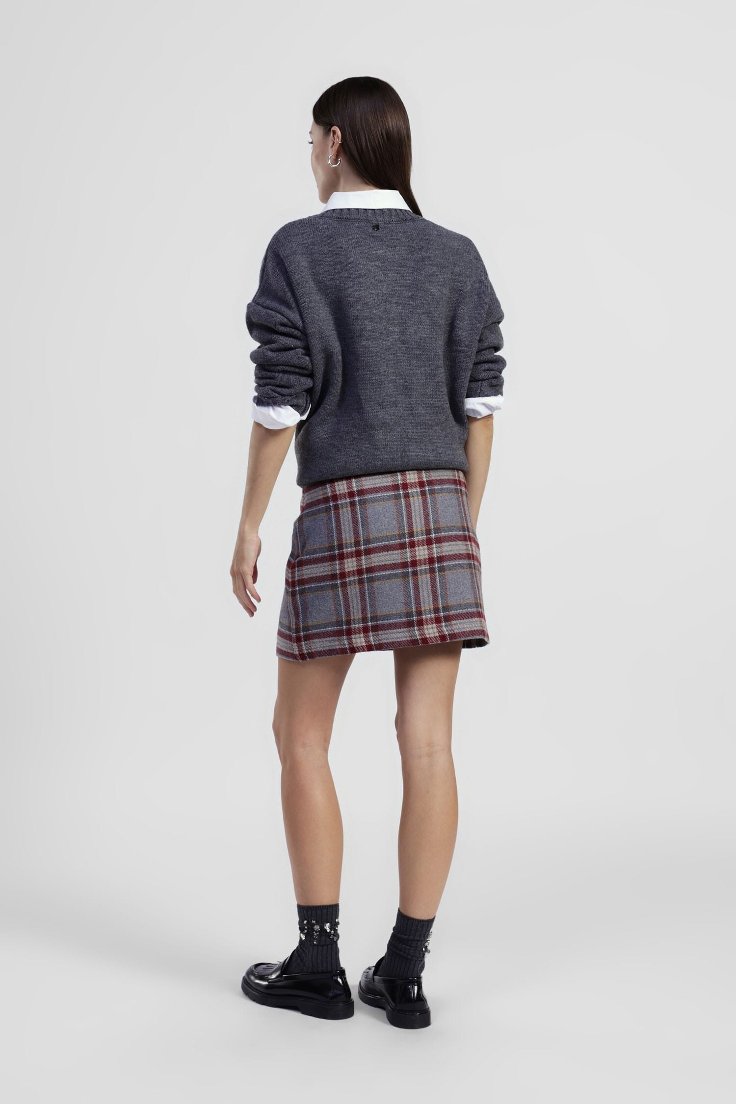 Gonna Corta A Quadri Con Linea Dritta Dixie