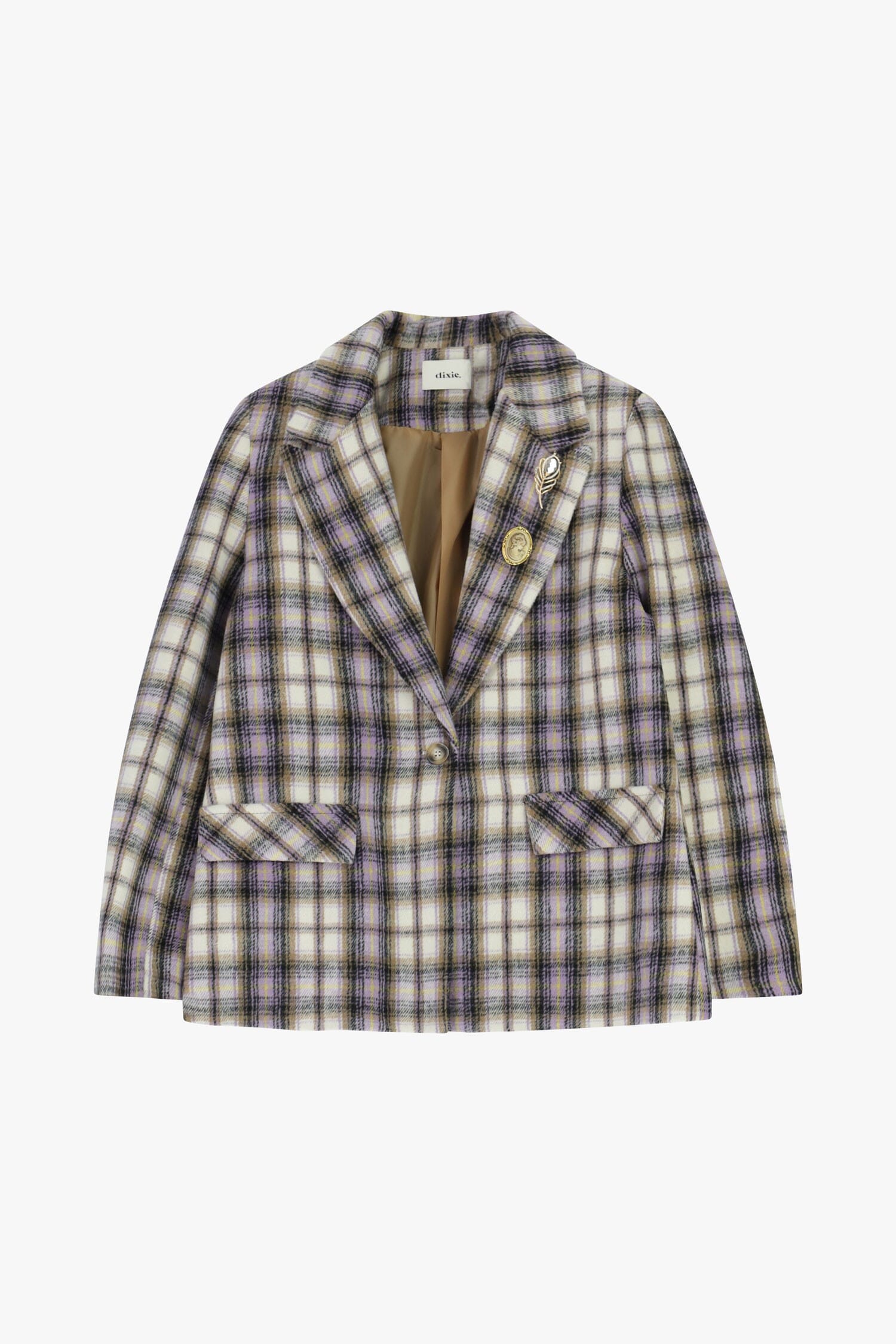 Blazer A Quadri Con Tasche A Patta E Bottoni Gioiello Dixie