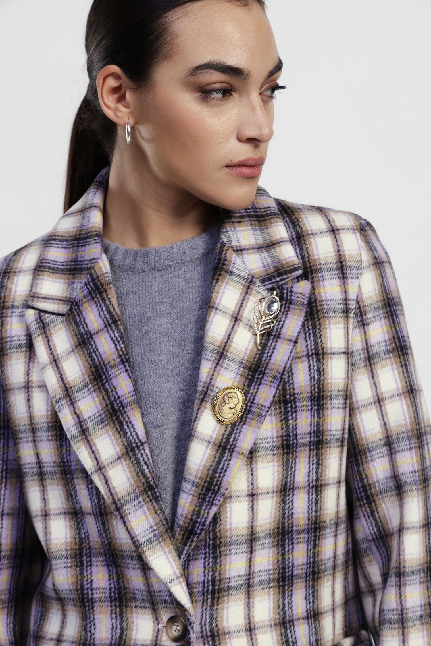 Blazer A Quadri Con Tasche A Patta E Bottoni Gioiello Dixie