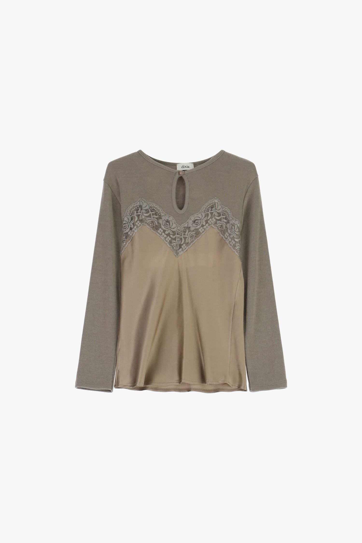 Maglione Con Inserto In Pizzo E Scollo A Goccia Dixie